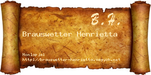 Brauswetter Henrietta névjegykártya